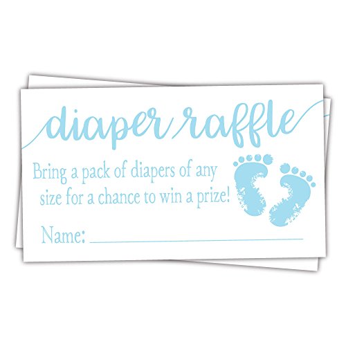 50 Blue Baby Feet Diaper Raffle Tickets – Boy Baby Shower Game