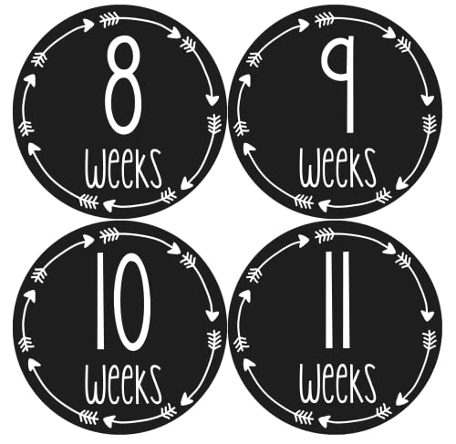 Months In Motion Pregnancy Weekly Belly Growth Stickers – Week to Week Pregnant Expecting Photo Prop – Maternity Keepsake – Baby Bump – Large Set of 36 Weekly Photo Sticker