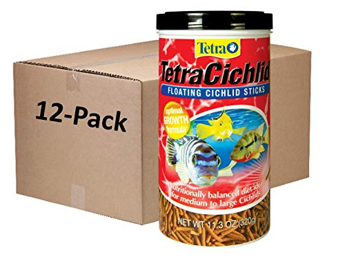TetraCichlid Floating Cichlid Sticks 11.3 Ounces, Pond Fish Food, Nutritionally Balanced, (Pack of 12)