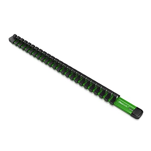 Olsa Tools 1/4-Inch Drive Aluminum Socket Organizer | Premium Quality Socket Holder (Green)