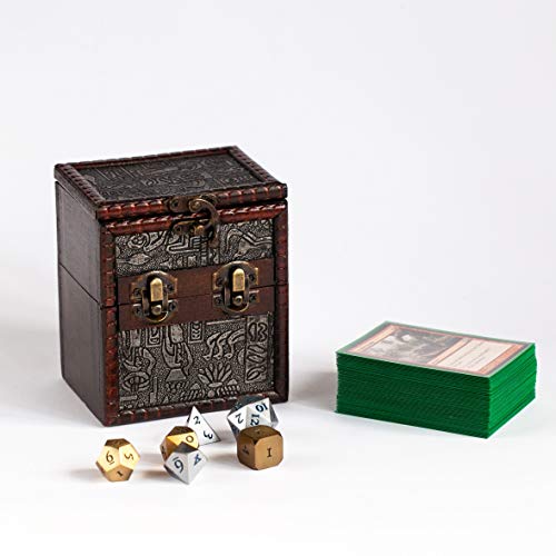 Elven Vault (Ancient Egypt) Wood Deck and Counter Box Protector Sleeve Storage Trading Cards TCG Ultra Pro MTG Magic The Gathering FaB YGO Yugioh EDH Commander Box Flesh and Blood TCG TCG Dice Box