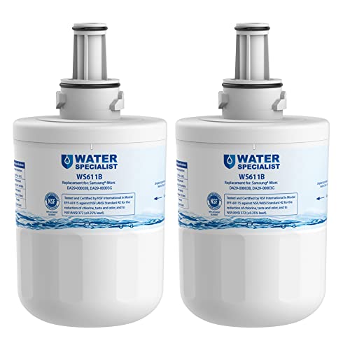 Waterspecialist DA29-00003G Refrigerator Water Filter, Replacement for Samsung DA29-00003G, DA29-00003B, Aqua-Pure Plus, RSG257AARS, RFG237AARS, HAFCU1, RS22HDHPNSR, WSS-1 (Pack of 2)