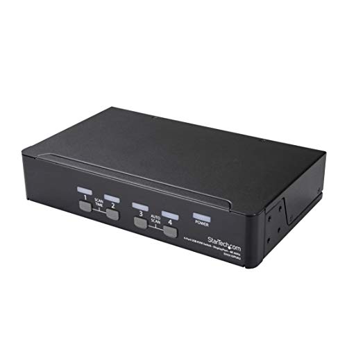 StarTech.com 4 Port DisplayPort KVM Switch – 4K 60Hz – Single Display – Dual Port UHD DP 1.2 USB KVM Switch with Integrated USB 2.0 Hub & Audio – Dell, HP, Apple, Lenovo – TAA Compliant (SV431DPUA2)