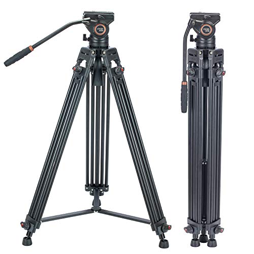 Video Tripod System, Cayer BV30L 72 inch- Professional Heavy Duty Aluminum Twin Tube Tripod, K3 Fluid Head, Mid-Level Spreader, Max Loading 13.2 LB, DSLR Camcorder, Plus 1 Bonus Quick Release Plate | The Storepaperoomates Retail Market - Fast Affordable Shopping