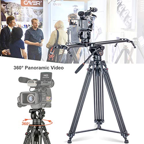 Video Tripod System, Cayer BV30L 72 inch- Professional Heavy Duty Aluminum Twin Tube Tripod, K3 Fluid Head, Mid-Level Spreader, Max Loading 13.2 LB, DSLR Camcorder, Plus 1 Bonus Quick Release Plate | The Storepaperoomates Retail Market - Fast Affordable Shopping