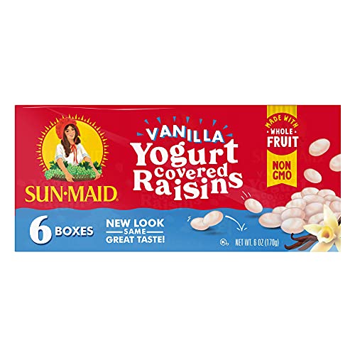 Sun-Maid Vanilla Yogurt Raisins, 1 Oz, 6 Ct (Pack of 12)