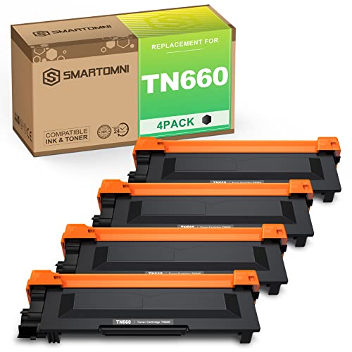 S SMARTOMNI Compatible TN660 Toners_Cartridges Replacement for Brother TN-660 TN-630 for Brother MFC-L2700DW L2340DW L2300D L2380DW L2320D DCP L2540DW L2520DW MFC L2740DW L2720DW (4PK, Design V3)