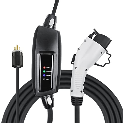 Lectron NEMA 6-20 Level 2 EV Charger – 240V 16 Amp with 21 ft Extension Cord – Compatible with J1772 EVs