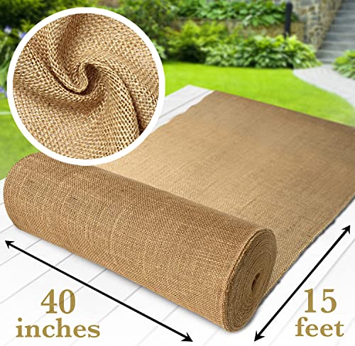 Burloptuous 40″x15 Feet Gardening Burlap Roll – Multipurpose Natural Burlap Fabric, High Density Jute Fiber Material for Decorations, Wedding Table Runners, Center Pieces for Home, Rustic Party Decor | The Storepaperoomates Retail Market - Fast Affordable Shopping