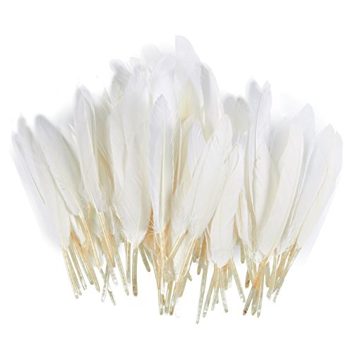 Juvale 100 Piece Goose Feathers, Natural Feathers for Crafts, DIY, Wedding, Bridal Shower, and Party Decorations