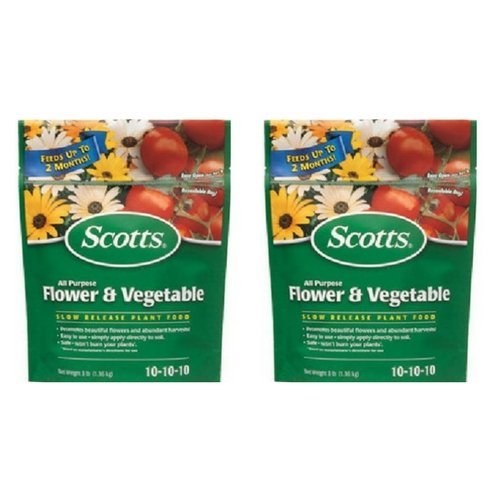 Scotts All Purpose Flower and Vegetable Continuous Release Plant Food 3 Pounds Per Bag (2 Pack)