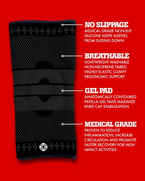 Old Bones Therapy | Compression Knee Sleeve Support | Knee Brace for Sports, Running, Arthritis, ACL, MCL, Meniscus Tear, Joint Pain Relief and Injury Recovery | (Check Sizing Guide Below)