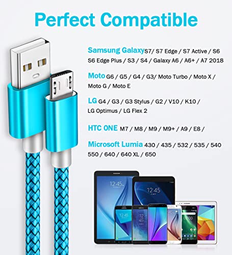 Micro USB Cable 2pack 6ft Android Charger Cord Fast Quick Charging for Samsung 2016 Tab A 7.0 10.1, E 8.0, Kindle Fire Hd Hdx 7 8 10 Tablet, Phones Galaxy S7 S6 Edge, Note 5/4, J7 J3 Prime Star Pro | The Storepaperoomates Retail Market - Fast Affordable Shopping