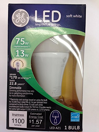 12 Pieces GE Lighting 22684 LED13DA212/827BX 13W 120V Dimmable LED A21 Light Bulb with Medium Base