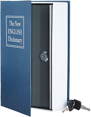 Amazon Basics Book Safe, Key Lock, Blue