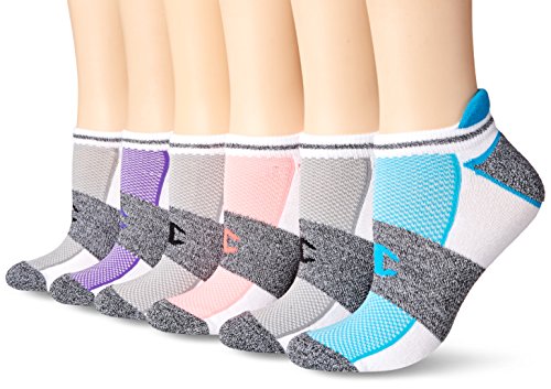 Champion Women’s No Show Performance Socks, 6 and 12-Pair Packs Available, Grey/Black Assorted, 5-9