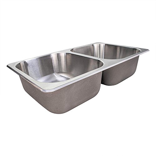 RecPro RV Stainless Steel Sink | 27x16x17″ | Double RV Kitchen Sink | RV Sink | Camper Sink | Double Bowl Sink
