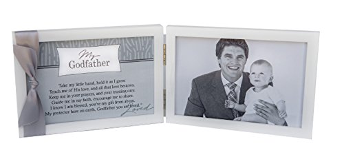 My Godfather, You Are Loved Poem White Double Hinged 4 x 6 Photo Frame with Ribbon