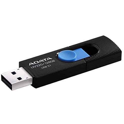 ADATA UV320 USB 3.1 128 GB Quick Slide Capless Flash Drive Black (AUV320-128G-RBKBL)
