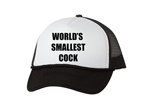 Funny Trucker Hat World’s Smallest Cock Baseball Cap Retro Vintage Joke (Black)