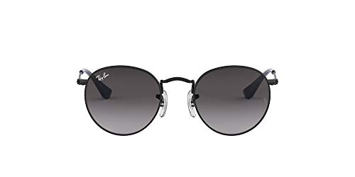 Ray-Ban Junior RJ9547S Metal Round Sunglasses, Matte Black/Light Grey Gradient Dark Grey, 44 mm