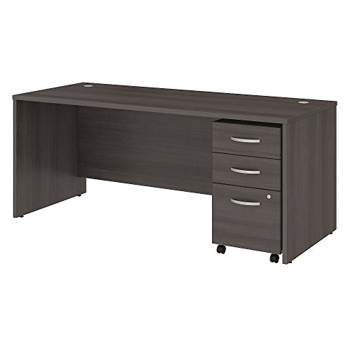 Studio C 72W x 30D Office Desk with Mobile File Cabinet in Storm Gray