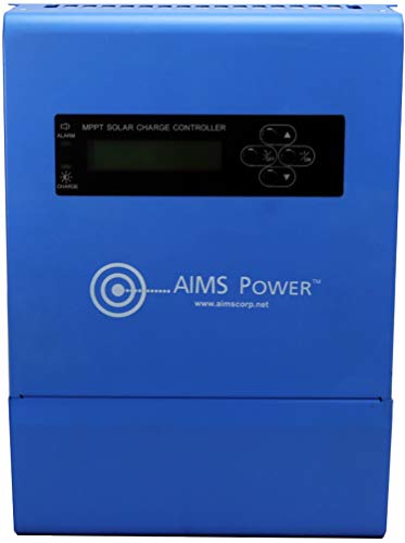 Aims Power SCC40AMPPT 40 Amp MPPT Solar Charge Controller, 12, 24, 36 and 48 Volt Solar Systems; 4 Stage Charging; Battery Type Selector; Stackable; Over Temp Protection