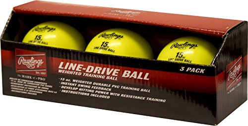 Rawlings LDBALL3PK Line-Drive Training Ball (3 PK), Yellow, Standard Baseball Size