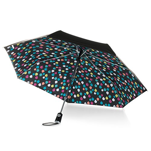 totes Canopy Print Auto Open Close Umbrella, Raindrops