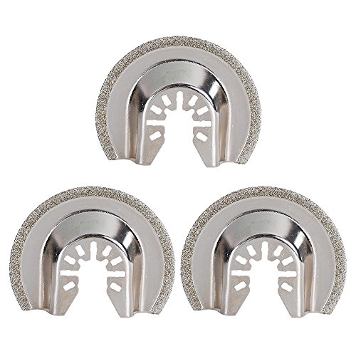 HIFROM Replacement Diamond Grout Removal Blade,2-1/2-Inch(64mm) Multi Tool Quick Realease Oscillating Saw Blade Replacement for Bosch, Craftsman, Chicago, Cougar and More (Pack of 3)