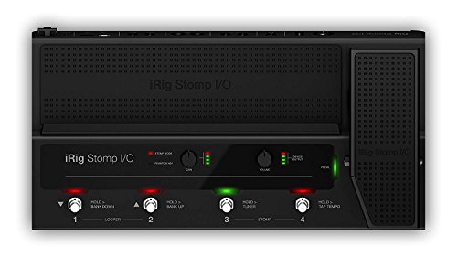 IK Multimedia iRig Stomp I/O guitar bass pedalboard controller and 24-Bit 96 kHz audio interface for Mac, PC, iPhone & iPad with rugged metal stomp switches, Hi-Z audio input and balanced outputs
