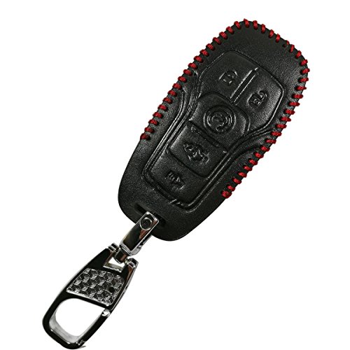 Coolbestda Leather Key Fob Cover Case Remote Keyless Entry Holder Skin Jacket for 2015 2016 2017 Ford Explorer Edge Mustang F-150 Fusion Lincoln MKZ MKC M3N-A2C31243300