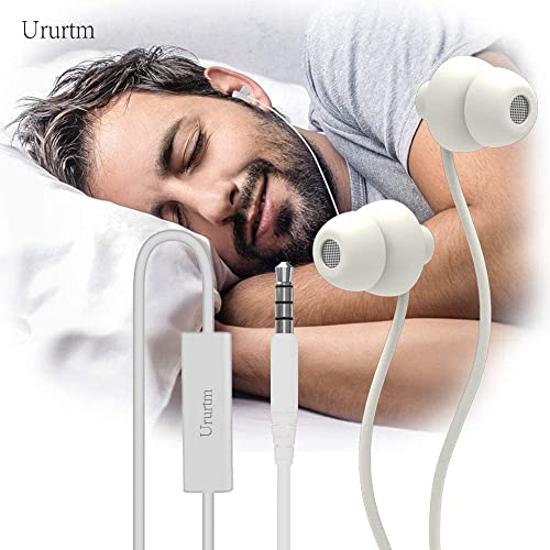 Ururtm Sleep Soundproof Earbuds Headphones, Noise Isolating Soft Earbuds for Sleeping, Nighttime, Insomnia, Side Sleeper, Snoring, Travel, Meditation & Relaxation (White)