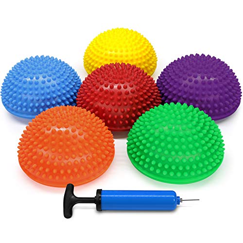 Yes4All 6 Pack Of Set Multicolor Balance Pods, Stepping Stones Balance For Core Strength, Coordination, Massage for Adults, Obstacle Course for Dogs