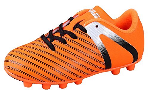 Vizari Kids Impact FG Outdoor Firm Ground Soccer Shoes/Cleats | for Boys and Girls (Orange/Silver, 10 Toddler)