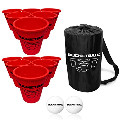 BucketBall | Giant Yard Pong Edition Starter Pack | Best Beach, Pool, Yard, Camping, Tailgate, BBQ, Lawn, Water, Indoor, Outdoor Game Toy for Adults, Boys, Girls, Teens, Family