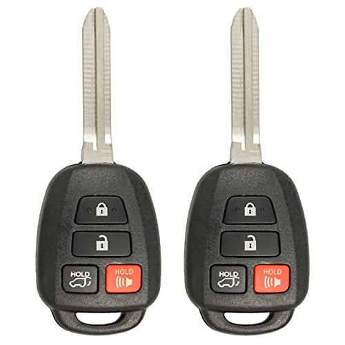 Keyless2Go Keyless Entry Remote Head Key Fob for select Toyota Rav4 Highlander Tacoma GQ4-52T w/ Trunk Release (2 Pack)