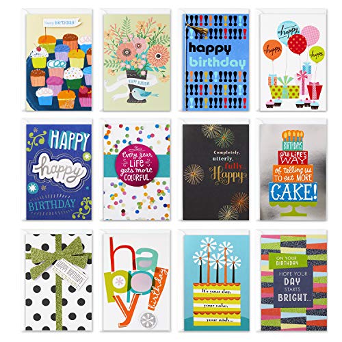 Hallmark Assorted Birthday Greeting Cards (12 Cards and Envelopes)