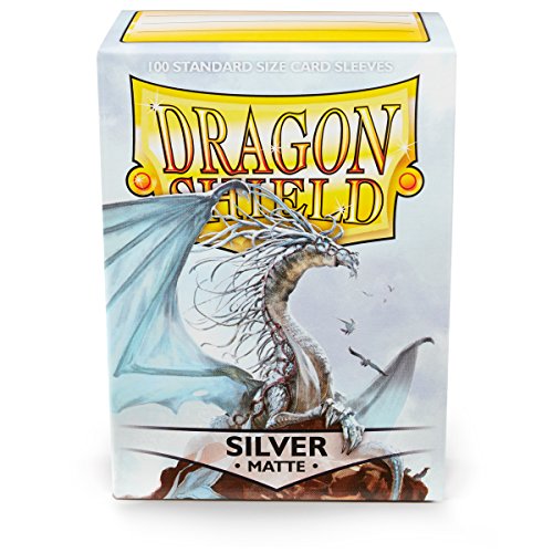 Dragon Shield Standard Size Sleeves – Matte Silver 100CT – Card Sleeves are Smooth & Tough – Compatible with Pokemon, Yugioh, & Magic The Gathering Card Sleeves – MTG, TCG, OCG