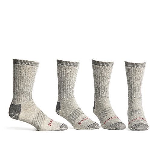 Ballston Medium Weight 86% Merino Wool Socks for Winter & Outdoor Hiking and Trekking – 4 Pairs for Men and Women(Lunar Gray, S (Fits Women’s Shoe 4-6, Youth 1-4))