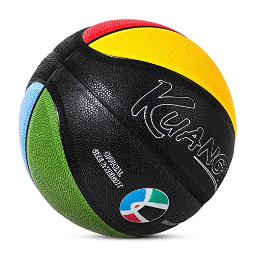 Kuangmi Olympic Colors Basketball Size 3,4,5,6,7 for Baby Child Boys Girls Youth Men Women (Intermediate Size 6(28.5”))