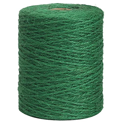 Vivifying Garden Twine, 656 Feet 2mm Green Plant Ties, Strong Jute Twine String for Climbing Plants, Tomatoes, Floristry, Crafts
