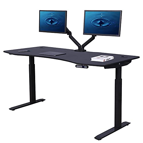 ApexDesk Elite Pro Series 60″ W Electric Height Adjustable Standing Desk (Black Top, Black Frame)