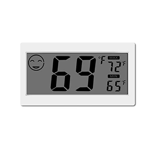 Digital Thermometer Indoor Hygrometer Room Temperature Monitor Humidity Gauge with Big Screen Stand Wall Hanging Magnet Greenhouse House Kitchen Car