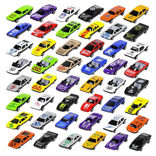 KidPlay Kids Die Cast Toy Race Car Set Assorted Colors Boys Toy Vehicles 50pc
