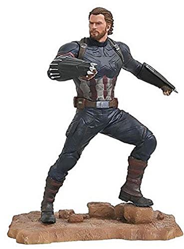 DIAMOND SELECT TOYS Marvel Gallery: Avengers Infinity War Movie Captain America PVC Diorama Figure, Multicolor