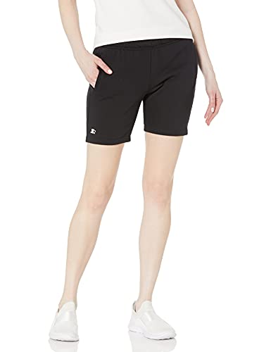 Starter Women’s Standard 8″ Lightweight Fleece Shorts with Pockets, Black, X-Small