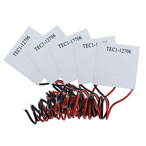 Aideepen TEC1-12706 12V 6A 60W 5pcs Heatsink Thermoelectric Cooler Cooling Peltier Plate Module 40x40MM
