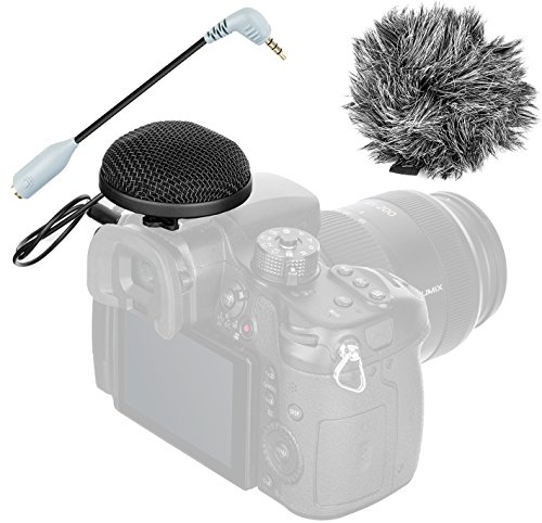 Movo VXR20 360° Stereo Microphone with Windscreen and Travel Case – Video Microphone Compatible with Smartphones, DSLR Cameras, and Camcorders