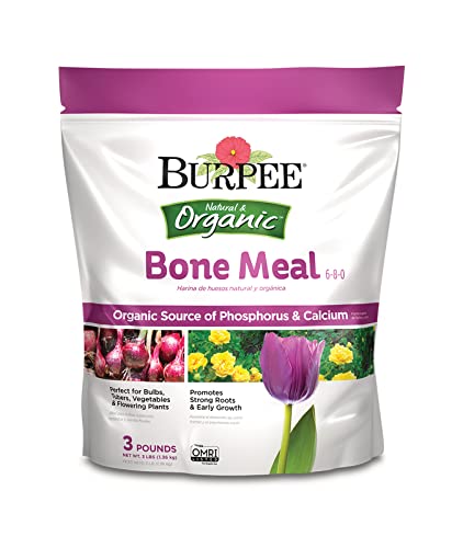 Burpee Bone Meal Fertilizer | Add to Potting Soil | Strong Root Development | OMRI Listed for Organic Gardening | for Tomatoes, Peppers, and Bulbs, 1-Pack, 3 lb (1 Pack)